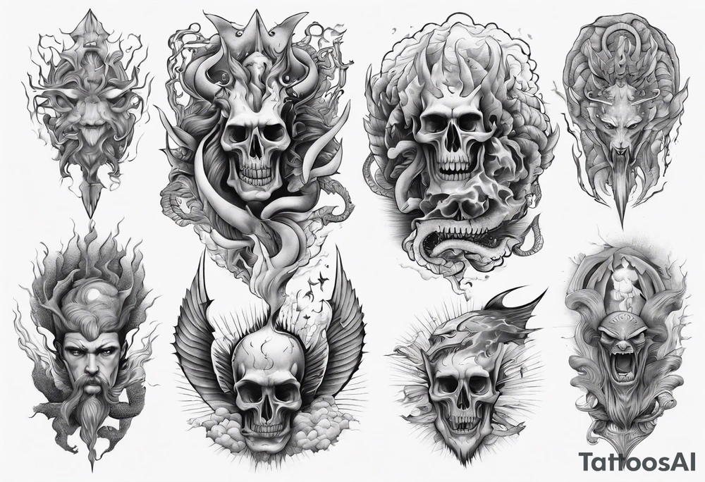ocean gods thunder tattoo idea