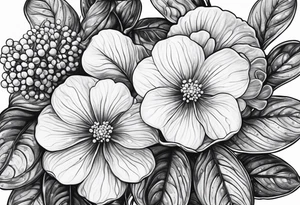 diphylleia grayi with water droplets tattoo idea