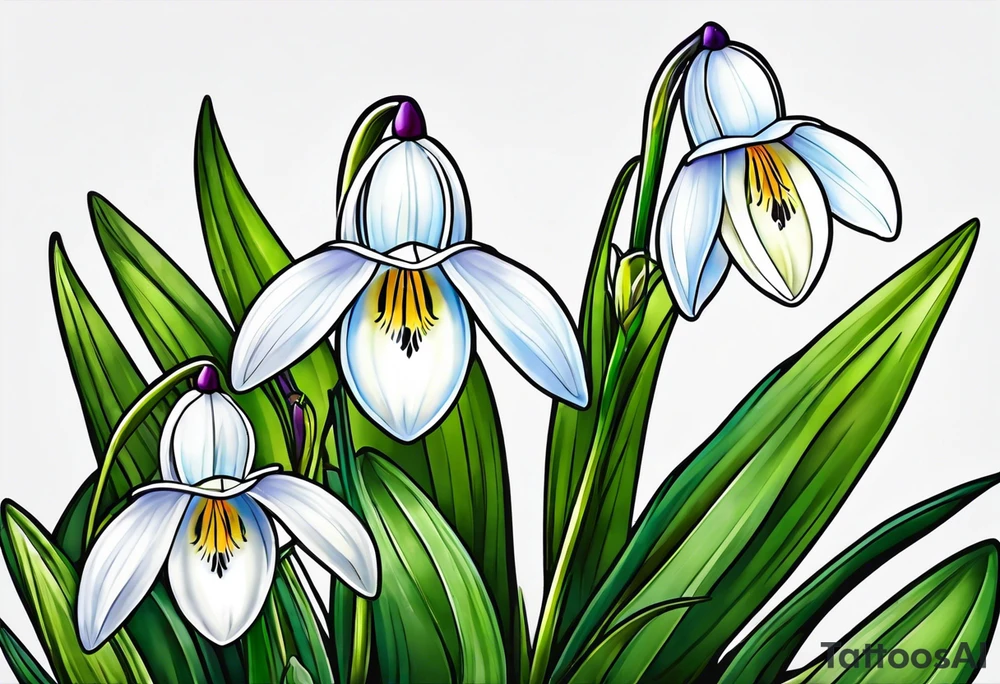 snowdrop flower tattoo idea