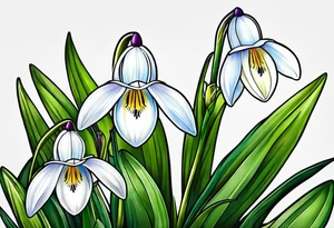 snowdrop flower tattoo idea