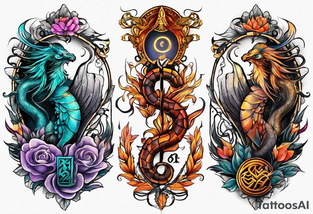 virgo and scorpio symbols merged tattoo idea