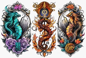 virgo and scorpio symbols merged tattoo idea