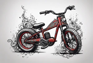 shotgun dumptruck bmx mtb racecare concrete tattoo idea