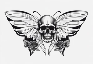 Butterfly wings with skull details tattoo idea