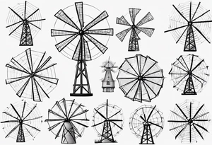 The mathematical dutch windmill graph from graph theory that is cute, with vertices and edges, not an actual wind tattoo idea