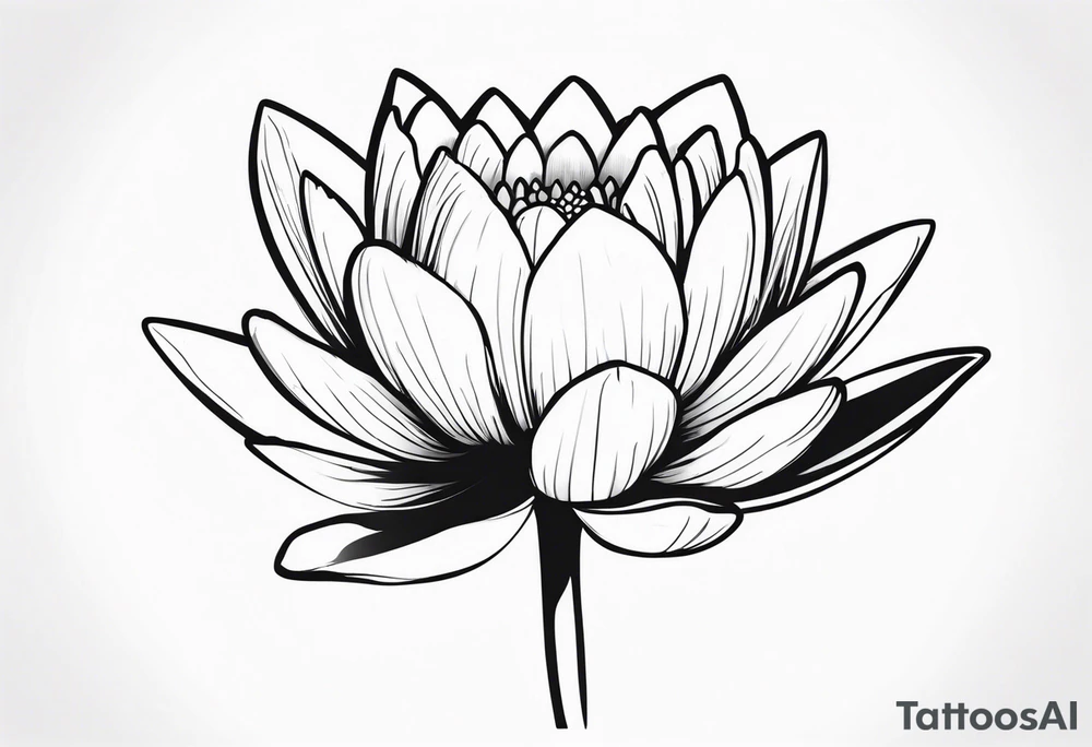 single stem water lily flower tattoo idea