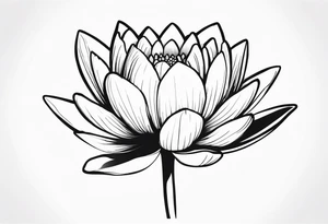 single stem water lily flower tattoo idea