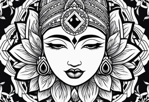 Hamsa and lotus flower sleeve tattoo idea