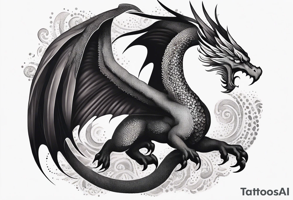 phoenix fighting a medieval
 dragon tattoo idea