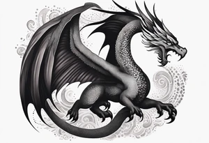 phoenix fighting a medieval
 dragon tattoo idea