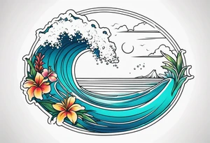 Hawaiian ocean tattoo idea