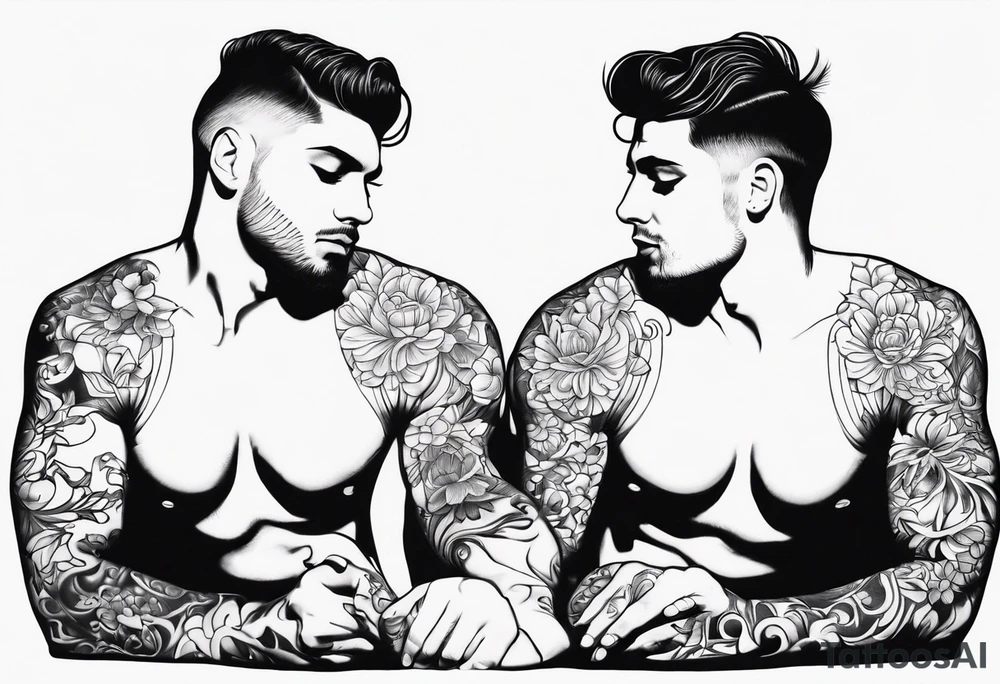 italian male twins about loving women on ankles tattoo idea