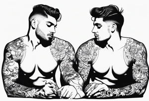 italian male twins about loving women on ankles tattoo idea
