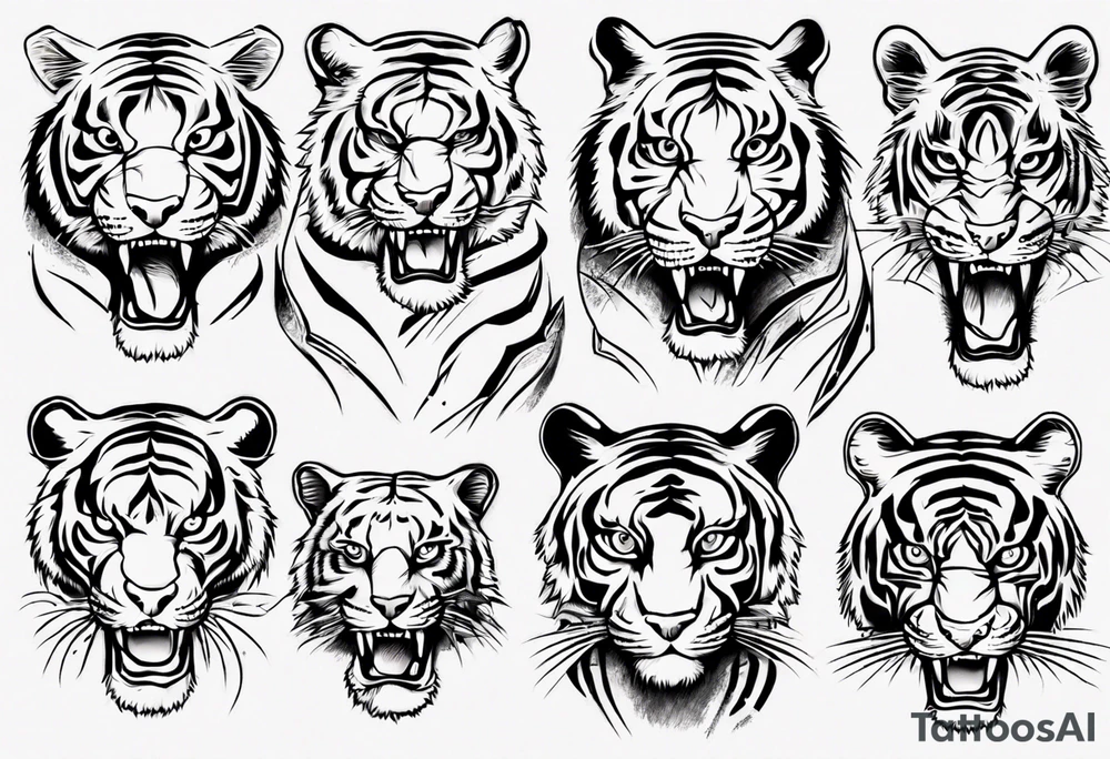 Electricity Tiger forearm  sleeve tattoo idea