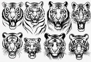 Electricity Tiger forearm  sleeve tattoo idea