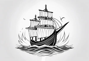 Viking Ship Voyage tattoo idea