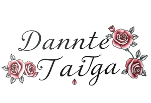 The names "Dante" and "Taiga" surrounded by roses tattoo idea