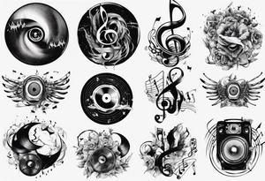 sound music vinyl tattoo idea