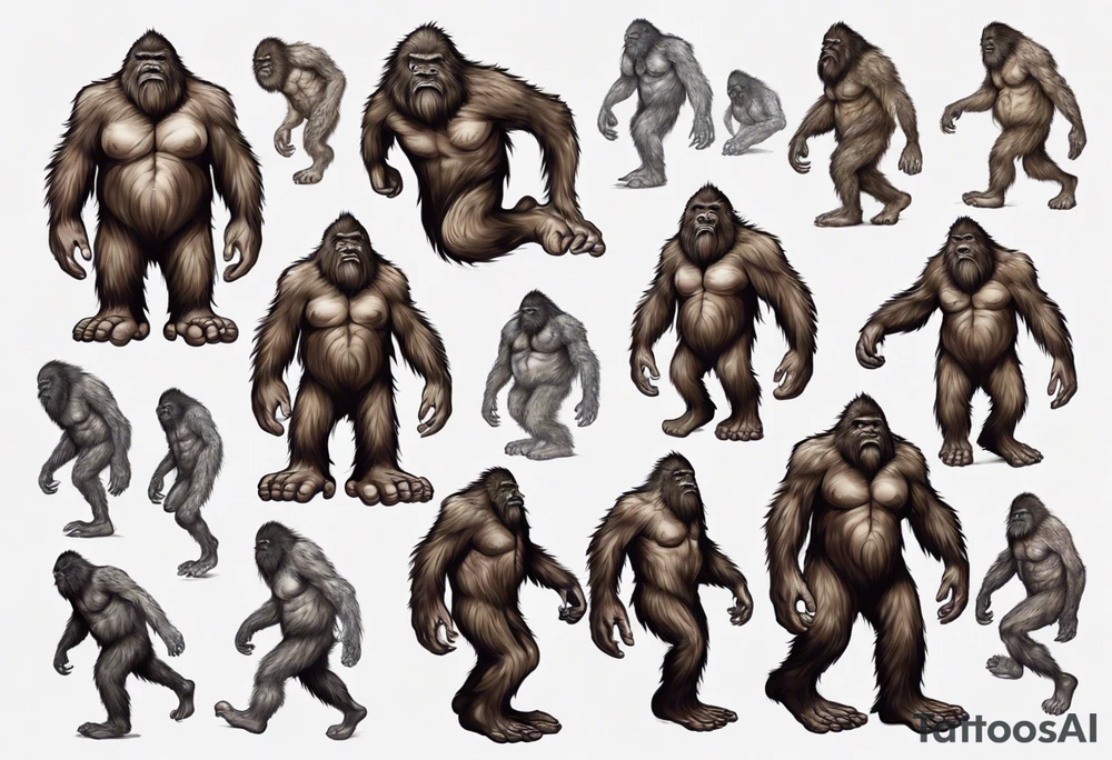 Big foot having an outer body experience tattoo idea