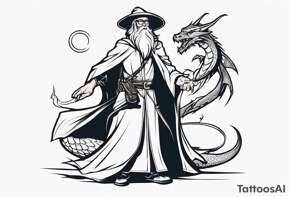 Wizard with dragon tattoo idea