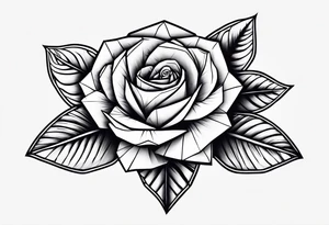 rosa origami con spine intorno tattoo idea