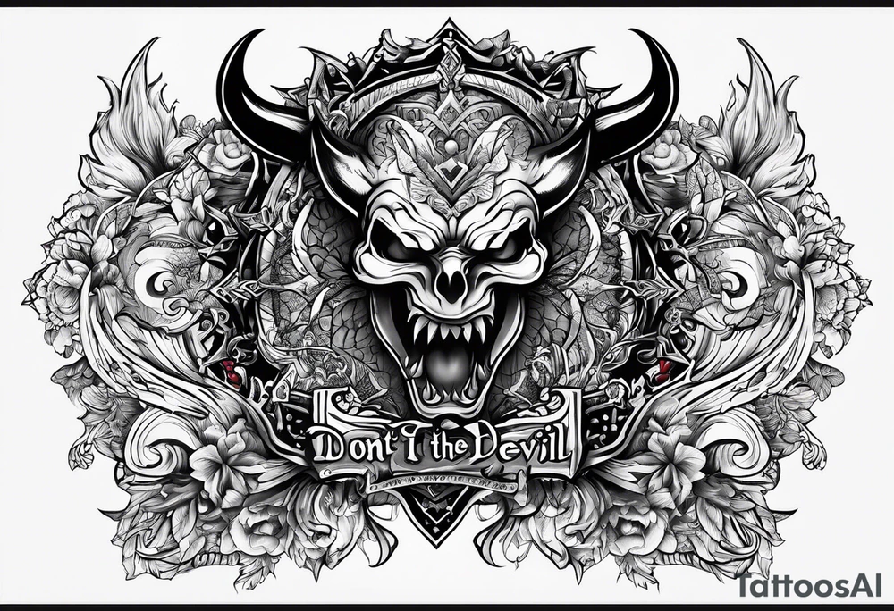 Write the Sentence: "Don't deal with the devil" tattoo idea Write the Sentence: "Don't deal with the devil" tattoo idea