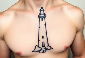 Simple lighthouse with pops tattoo idea