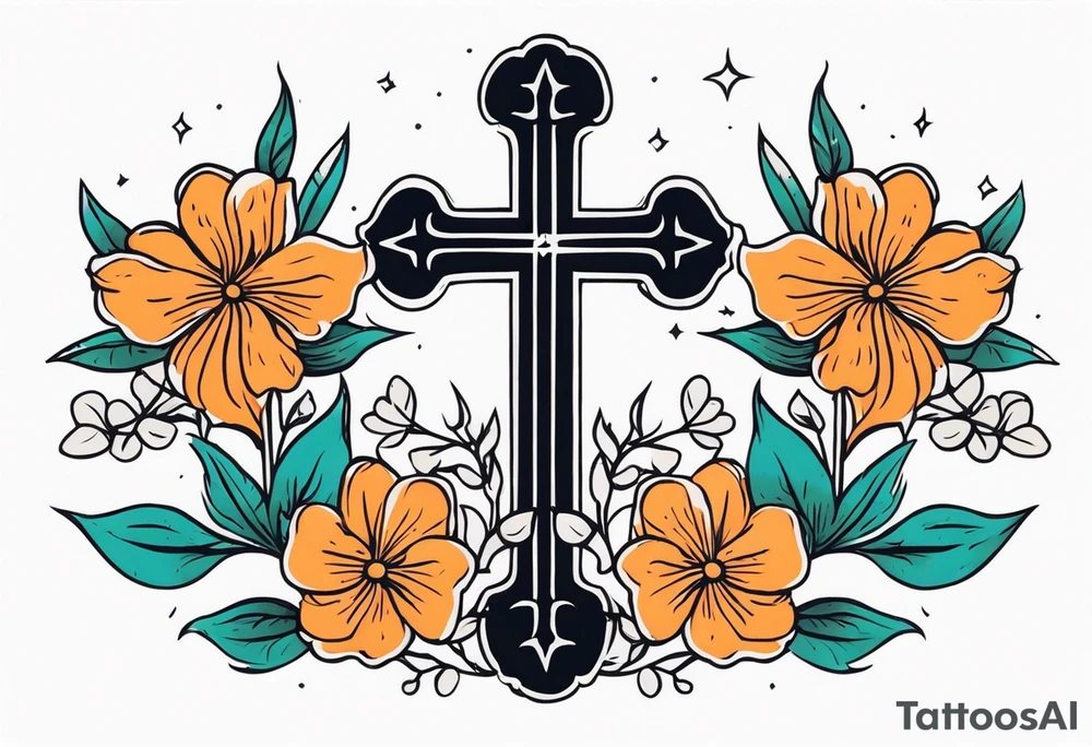three crosses


vintage flowers
old school vintage simple traditional design 



bold color simple tattoo idea