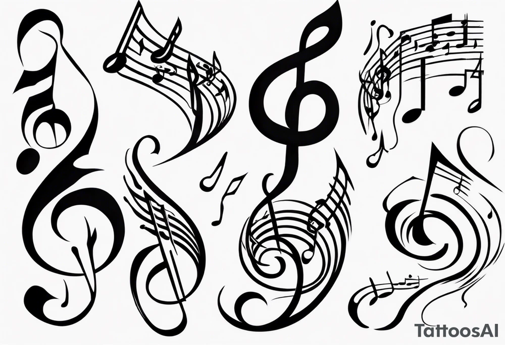 music staff notes tattoo idea