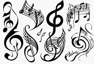 music staff notes tattoo idea