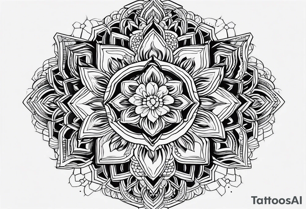 Mandala honeycomb hexagon tattoo idea