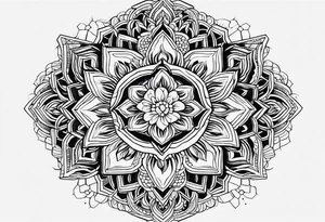 Mandala honeycomb hexagon tattoo idea