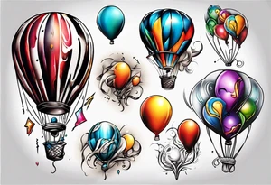colorfull baloons tattoo idea
