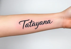 Tatayana name tattoo for a father tattoo idea