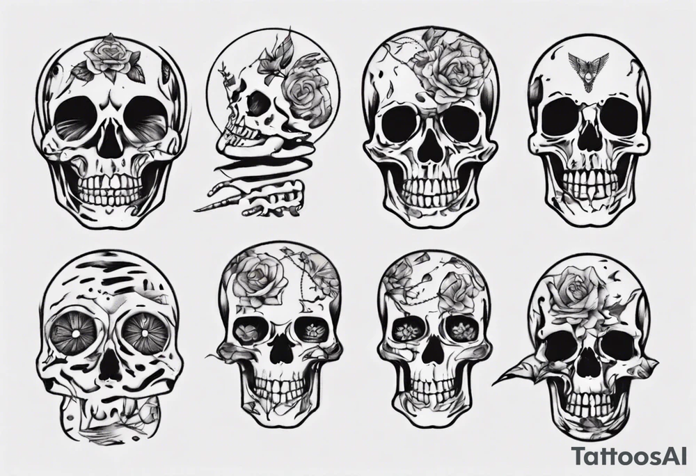 skeletons floating tattoo idea