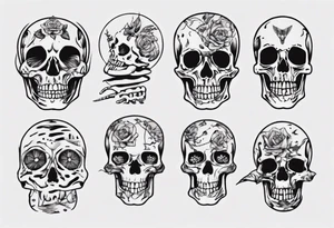 skeletons floating tattoo idea