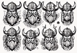 viking drinking beer tattoo idea
