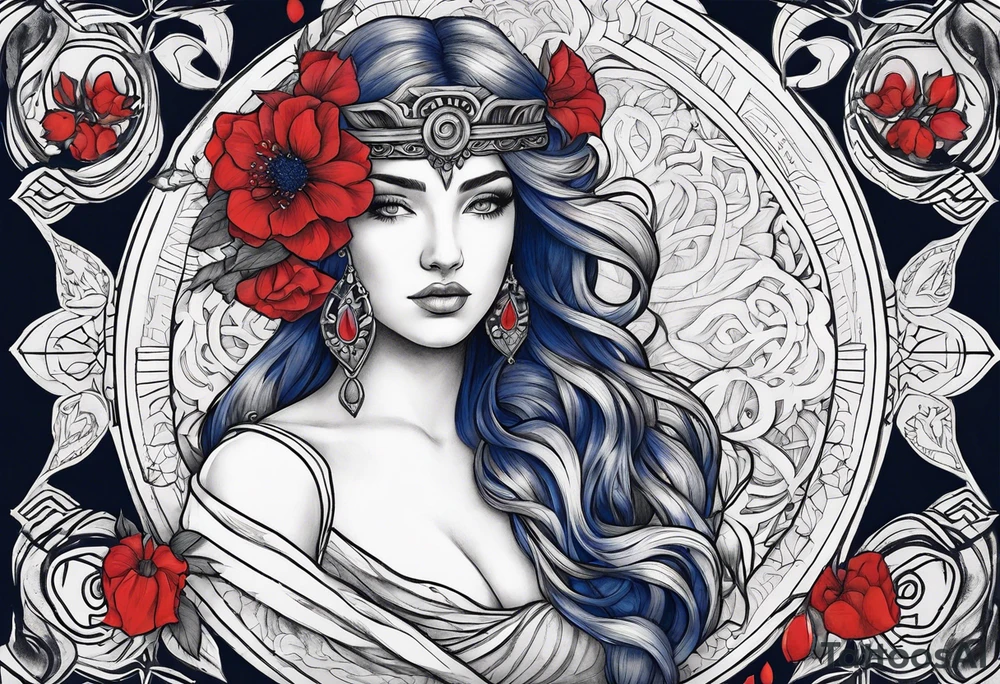 persephone symbols blue and red
shadowns tattoo idea