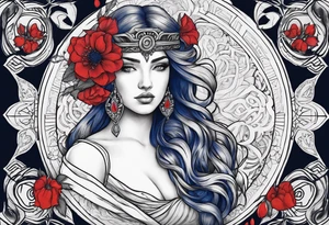 persephone symbols blue and red
shadowns tattoo idea