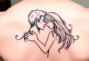 lovers embracing, showing intimacy and a love deeper than words tattoo idea