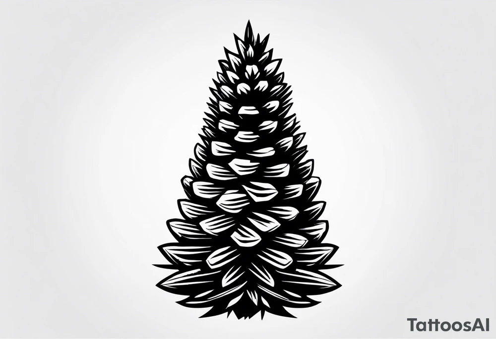 Small
Solo Pine tree
Pinecone
Triangle shape

Silhouette tattoo idea