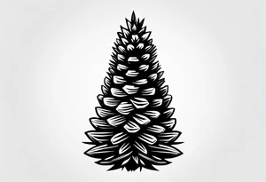 Small
Solo Pine tree
Pinecone
Triangle shape

Silhouette tattoo idea