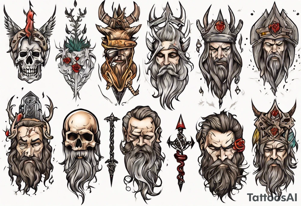 vertical heathen tattoo idea
