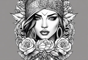 feminine dagger tattoo idea