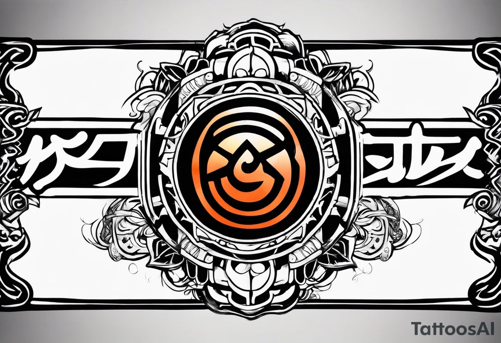 naruto headband with the letters AR in the middle tattoo idea
