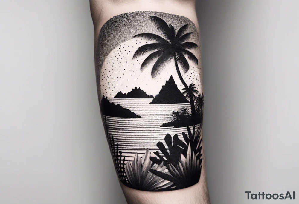 Tropical islands tattoo idea