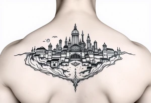 city of Atlantis tattoo idea