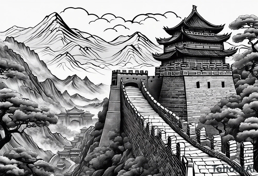 Great chinese wall tattoo idea