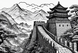 Great chinese wall tattoo idea