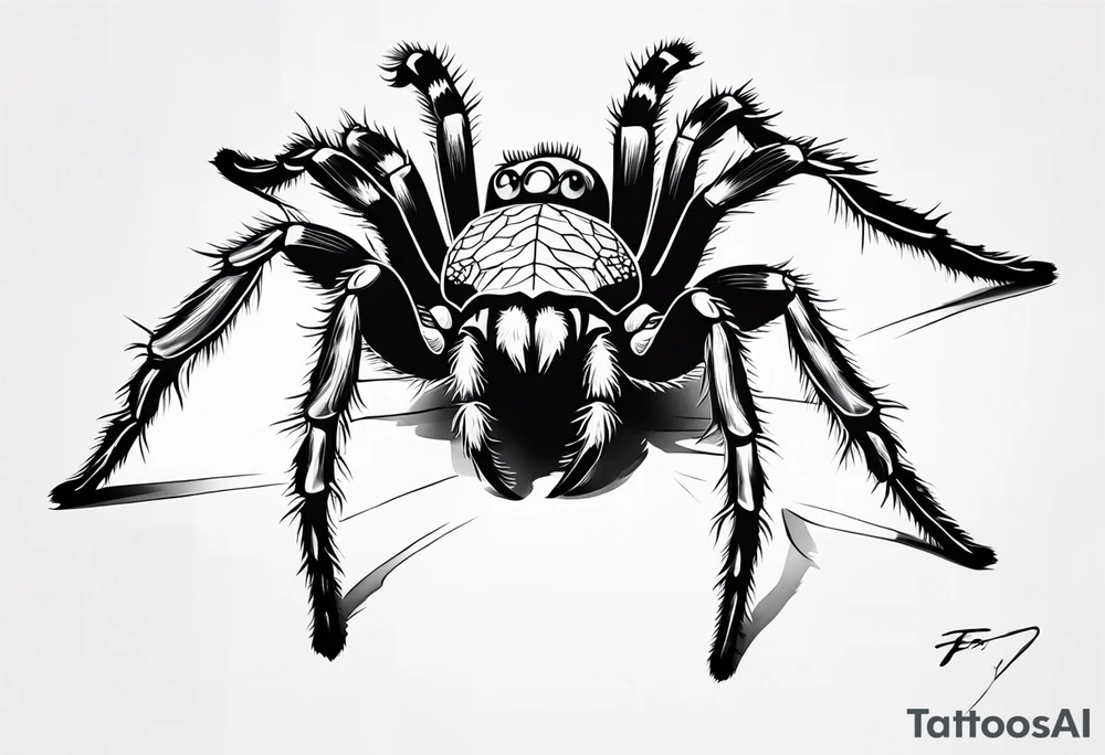 Realistic Tarantula tattoo idea